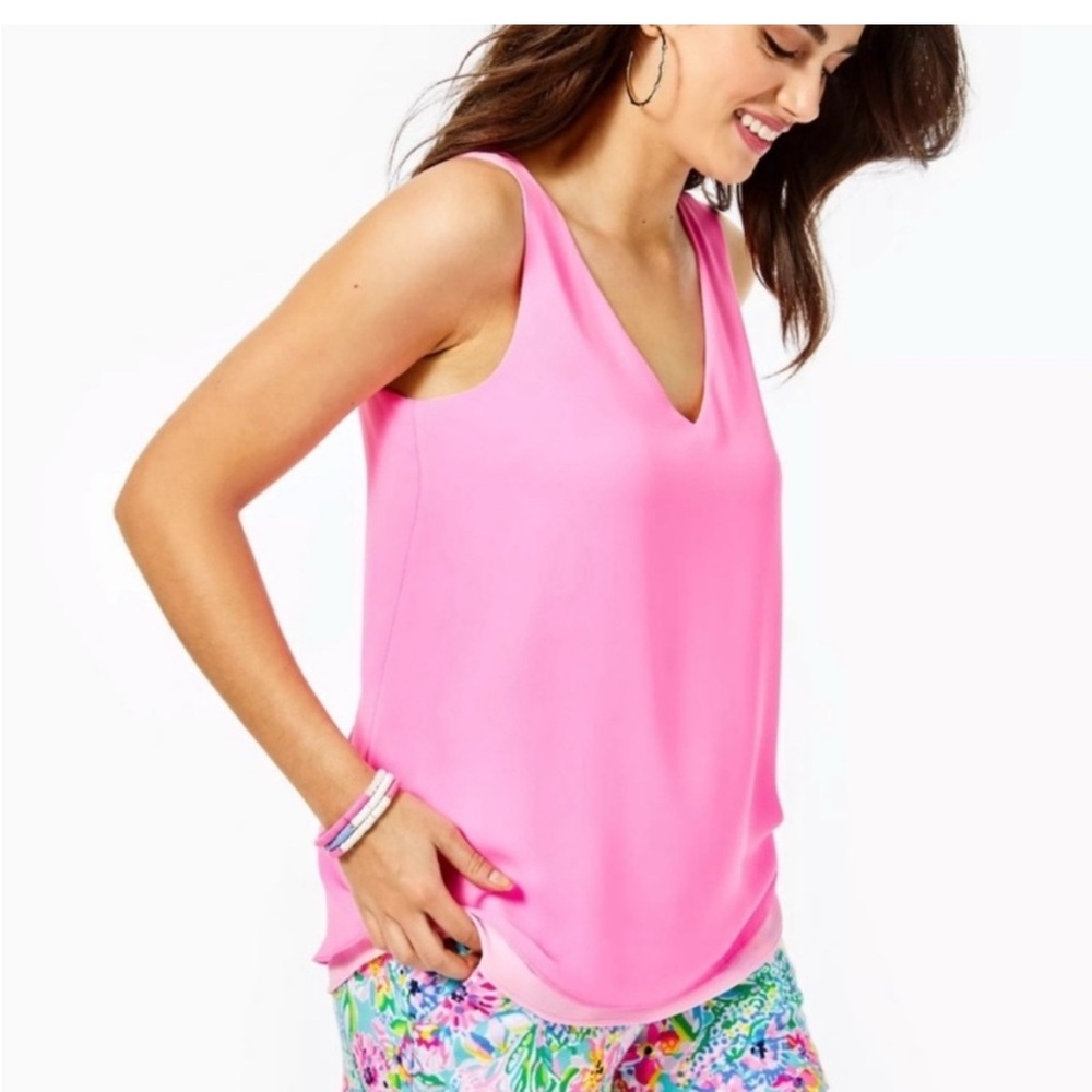 Lilly Pulitzer Pink Sleeveless Boxy Tank Top